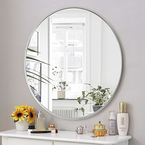 Brushed silver round wall - round,