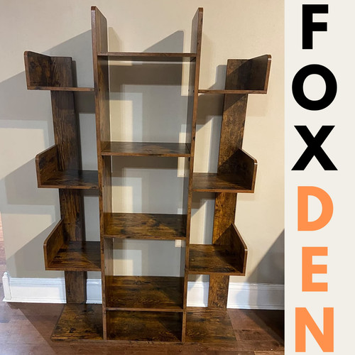 Rustic bookcase unique tree - unique,