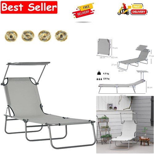 Folding sun lounger with - lounger,