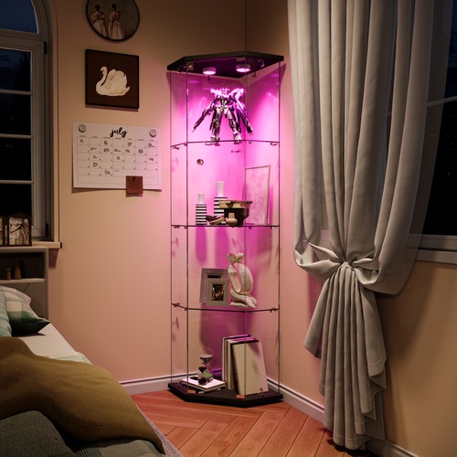 Glass display cabinet corner - cabinet,