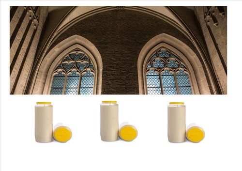 White church candle sanctuary - white,
