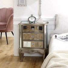 Mirrored drawer bedside - mirrored,
