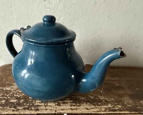Vintage teal enamelware tea - teal,
