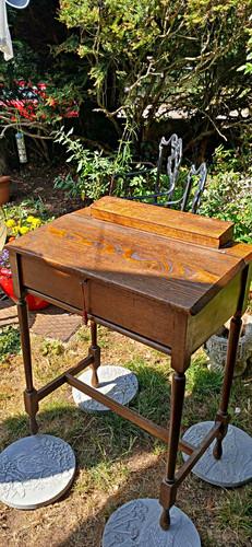 Antique brown wooden school - antique,