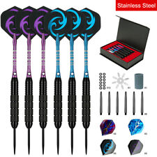6 Pack 24g Professional Tungsten Darts Tip Set Steel Shaft 12 Flights with Case