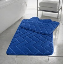 Memory Foam Bath Mat Set Bath / Shower and Toilet Mat Non Slip 2 Piece