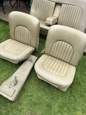 JAGUAR MK 2 1969 FRONT AND REAR SEATS AND TRIMS IN VINYL COLOUR CREAM