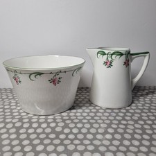 H M Williamson & Sons Heathcote China Open Sugar Bowl And Creamer