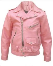 Girls Pink Leather Motorcycle