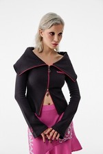 Punkyfish Off the Shoulder Sweatshirt, 100% Cotton, Long Sleeves