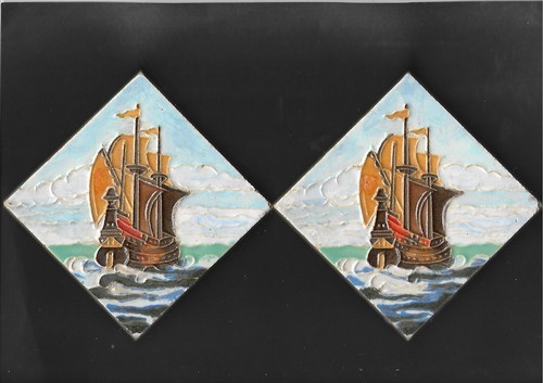 Two 1930s art deco era - art, galleon