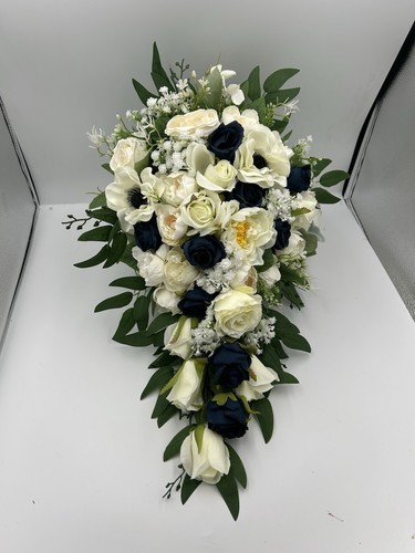 Navy and ivory teardrop - navy,