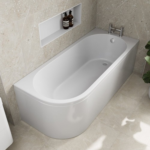 Shaped shower bath right - bath,
