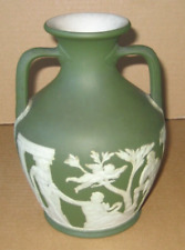 Wedgwood GREEN Jasperware PORTLAND 7" VASE