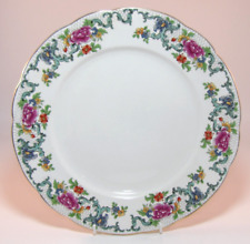 Vintage Booths Silicon China Floradora Gold Scalloped 10.5" Dinner Plate c1930s