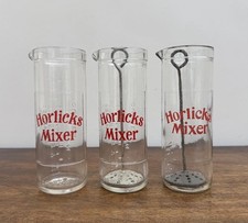 Rare set glass horlicks - set,
