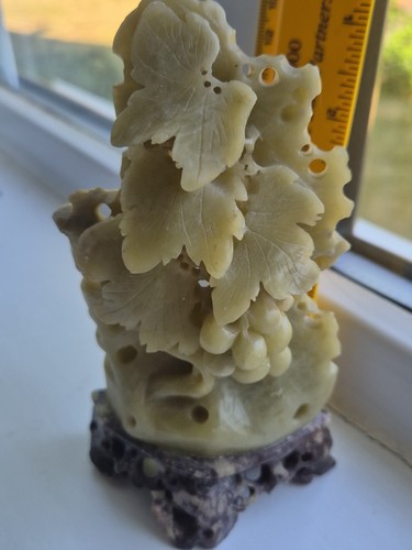 Chinese carved green soapstone - green,