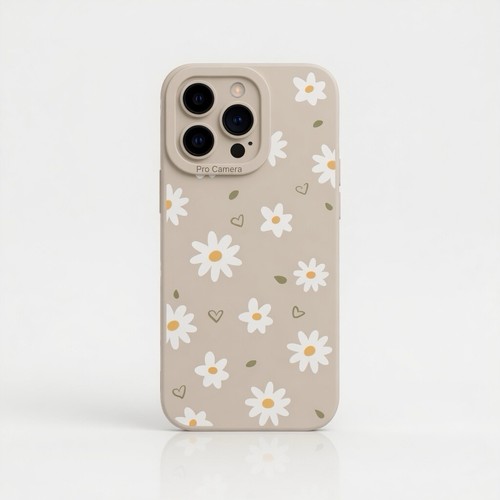 Beige daisy girly case - beige,