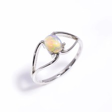 Natural Fire Opal Ring 5x7mm