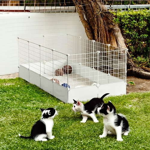 Metal panels wire run fence - 12,