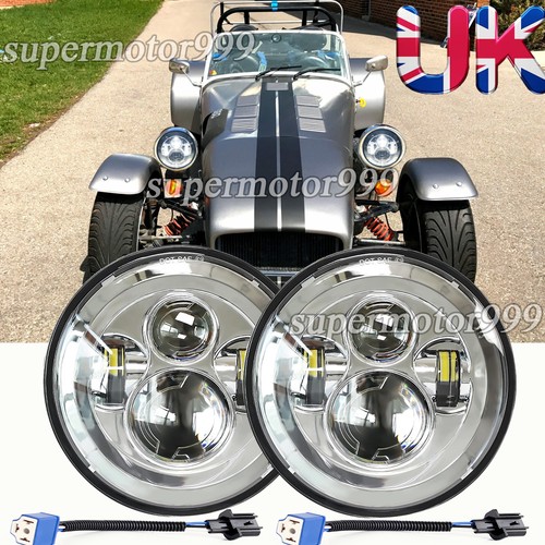 Pair chrome inch round - chrome, 7"