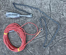 3.2KG grapnel  boat anchor kit 2m chain 150ft 8mm rope rib sailing 3.2 kg Or