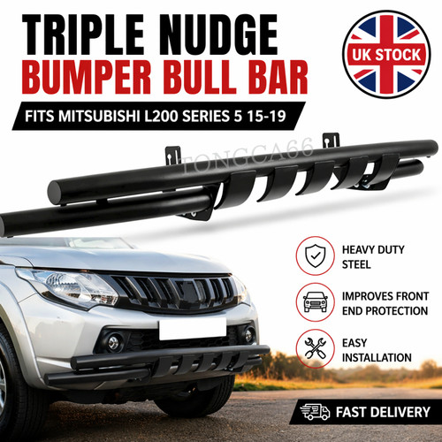 Black triple nudge bumper - black, bull