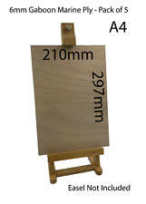 Marine Plywood  5 pack Sheets of 6mm Cut To A4 Size, Boats, Artboards, Crafts