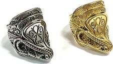 Saddle Ring 18K Real Gold Plated Silver Stainless Steel Jewelry pinky Mens