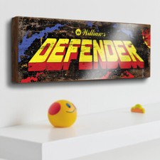 Defender Sign Retro Style Arcade Gaming Wall Plaque UK Handmade Games Room