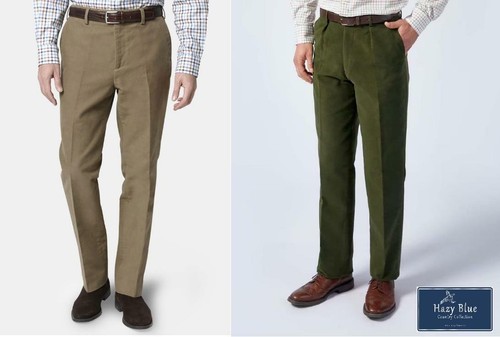 Mens moleskin trousers - moleskin, green