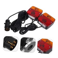 2PCS Magnetic LED Trailer Towing Lights 12V Rear Tail Board Lamps 7.5m Cable New