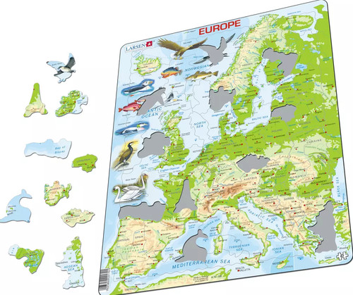 Map europe with - map, animals