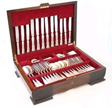 Vintage Solid Sterling Silver Canteen Of Cutlery Set Elkington & Co 6 Set Box