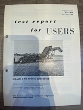 NIAE Test Report for Users Krakei 2-WR Potato Harvester Supplment Report