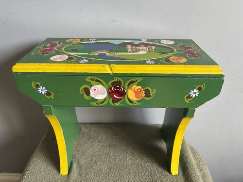Decorative hand painted stool - hand,