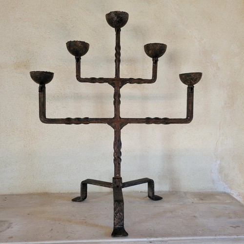 French wrought iron candelabra - french,