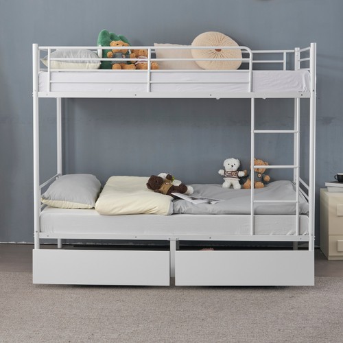 White 3ft metal bunk bed - bunk,