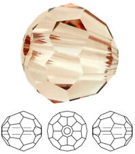 2 SWAROVSKI CRYSTAL ROUND BEADS 5000, CRYSTAL GOLDEN SHADOW COLOUR, 6 MM