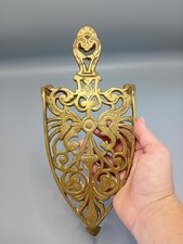 Antique Brass Elegant Ornate Trivot, Brass Hot tray, brass decor