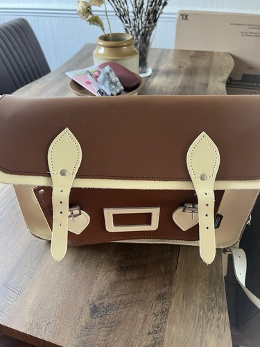Zatchels brown cream satchel - zatchels,