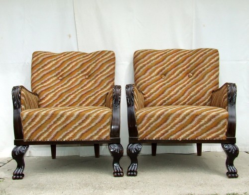 Pair art deco armchairs - pair,