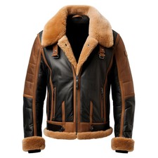 Men Brown Black Sheepskin