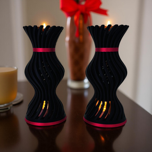 Pair 16cm black ribbed - 16cm, &