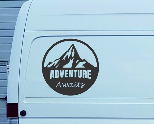 Adventure awaits decal caravan - adventure,
