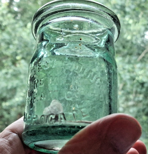 Unusual glass cream pot - cream,