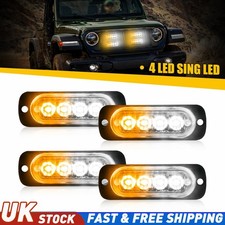 4pc Amber/White 4LED Car Truck