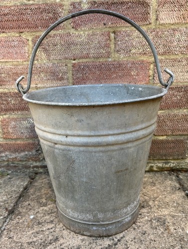 Vintage galvanised bucket - vintage,