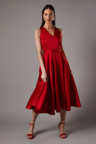 Coast red midi dress - red, womens