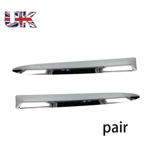 Pair chrome front bumper upper - front,